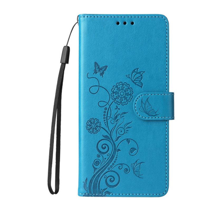 Peněženková Pouzdra Xiaomi 14t Květiny S Popruhem