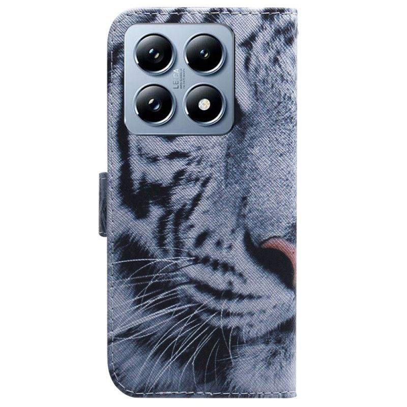 Peněženková Pouzdra Xiaomi 14t Pro Kryty Na Mobil Bílý Tygr