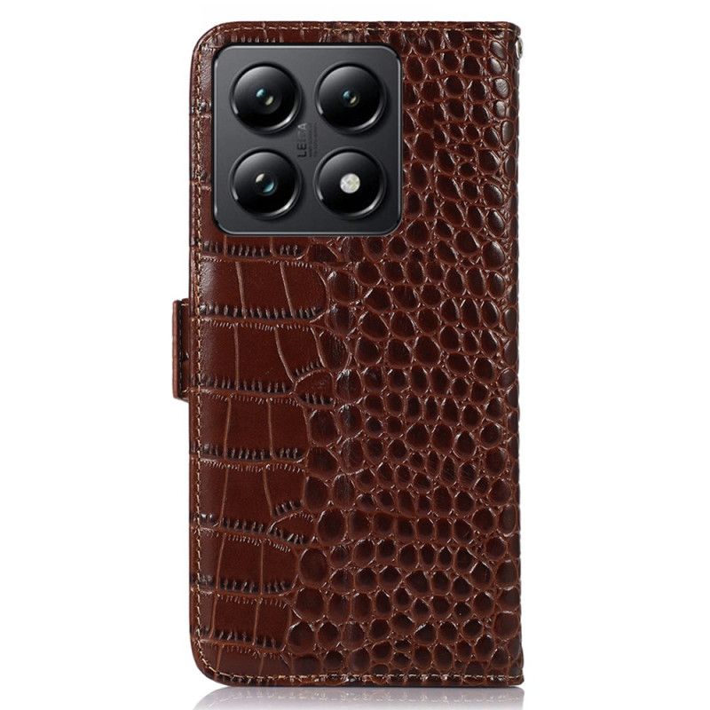 Peněženková Pouzdra Xiaomi 14t Pro Kryty Na Mobil Krokodýlí Textura Kůže