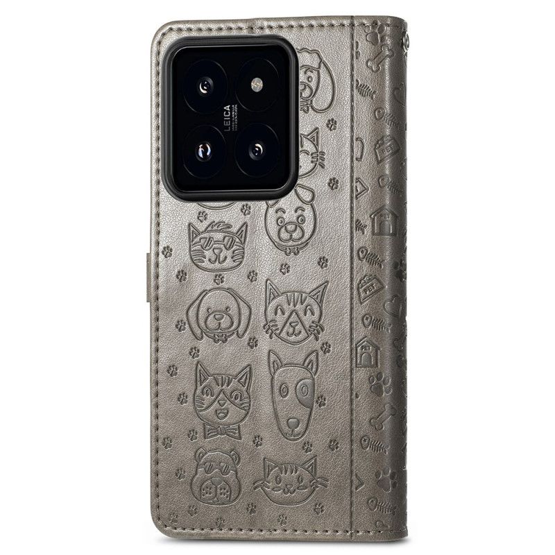 Peněženková Pouzdra Xiaomi 14t Pro Kryty Na Mobil Safari Zvířata