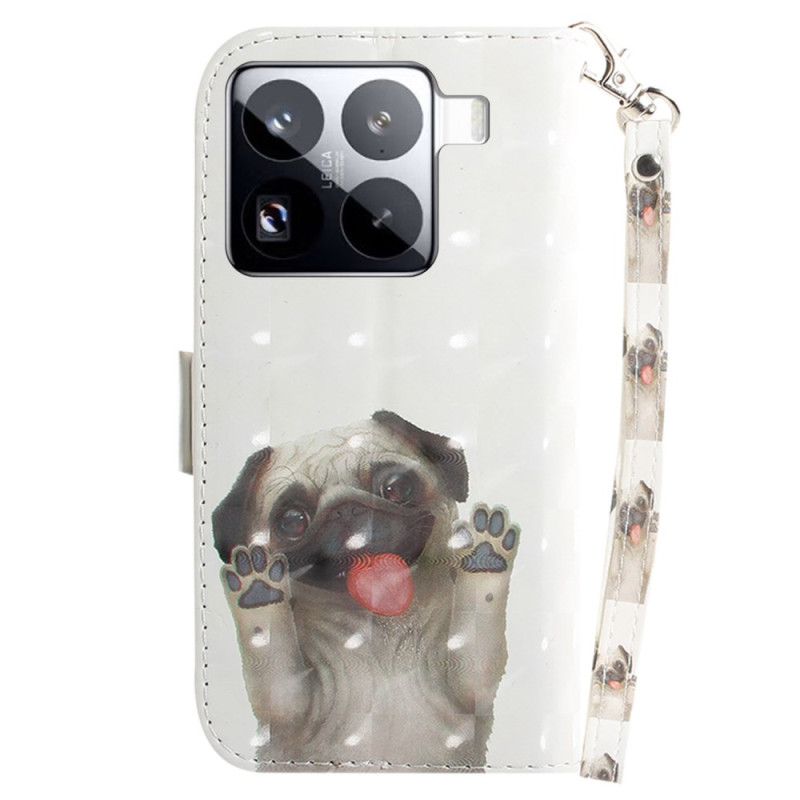 Peněženková Pouzdra Xiaomi 15 Pro Řemínek S Mopsem