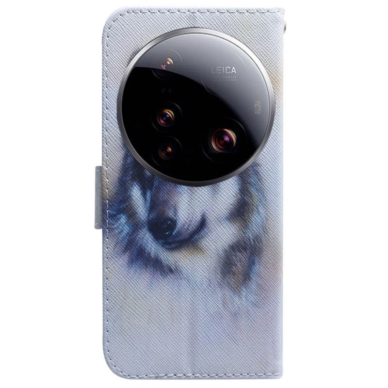 Peněženková Pouzdra Xiaomi 15 Ultra Kryty Na Mobil Akvarelový Vlk