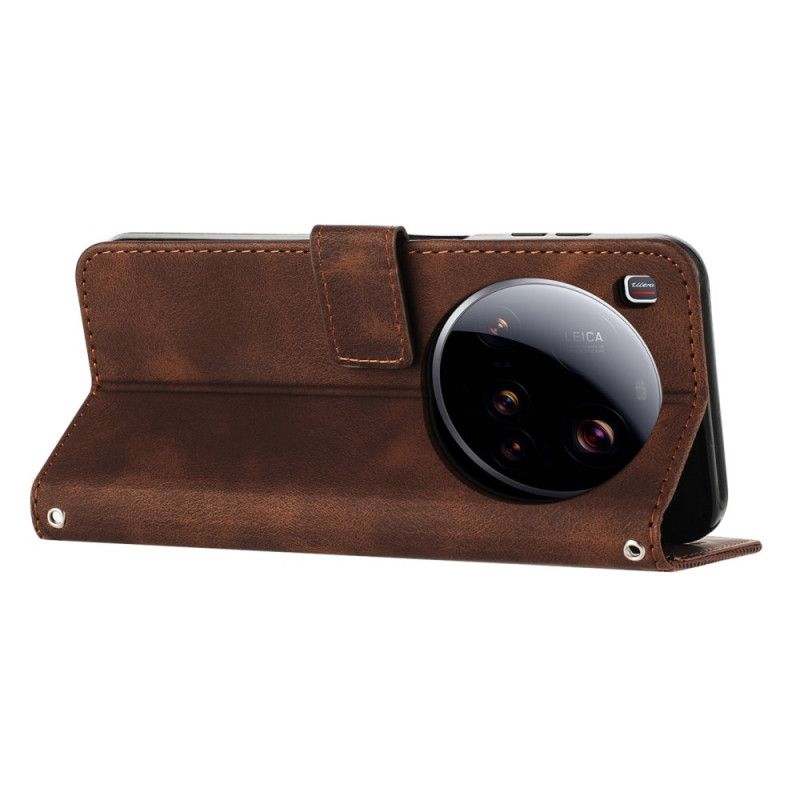 Peněženková Pouzdra Xiaomi 15 Ultra Kryty Na Mobil Řemínek S Geometrickými Liniemi