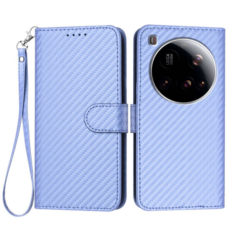 Peněženková Pouzdra Xiaomi 15 Ultra Kryty Na Mobil Texturované Uhlíkové Vlákno