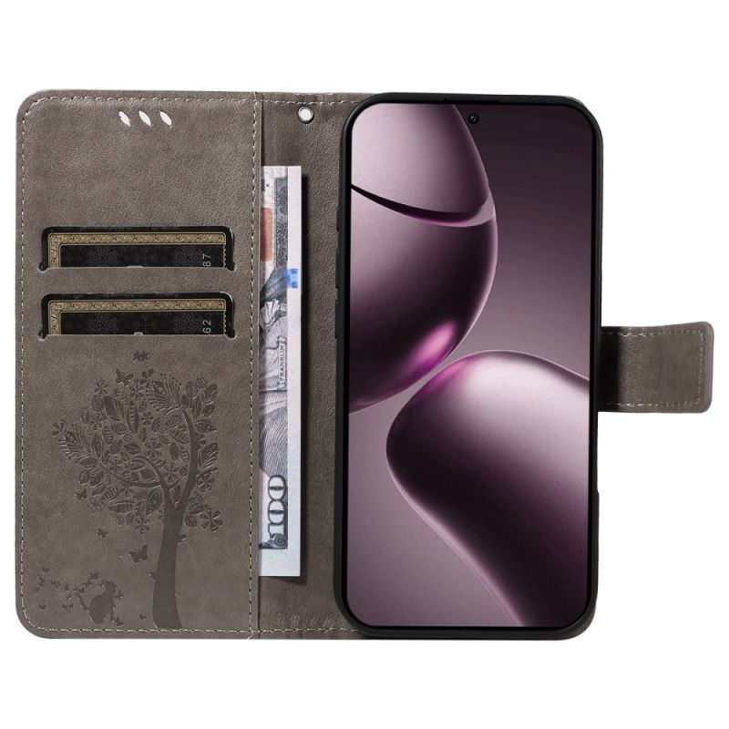 Peněženková Pouzdra Xiaomi 15t Kryty Na Mobil Kočka A Strom