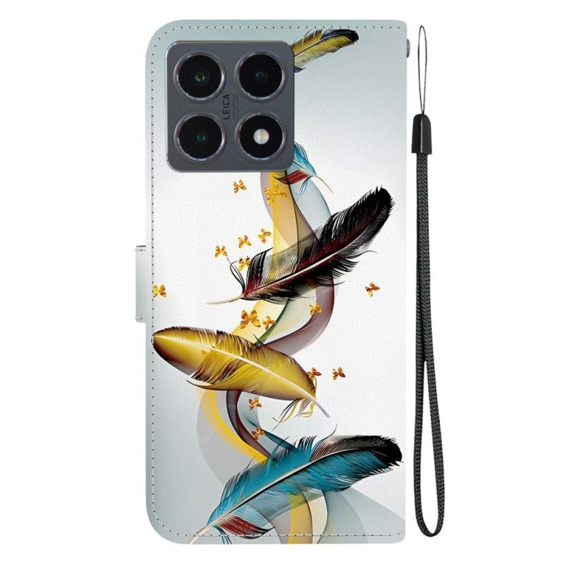 Peněženková Pouzdra Xiaomi 15t Kryty Na Mobil Zlaté Listy