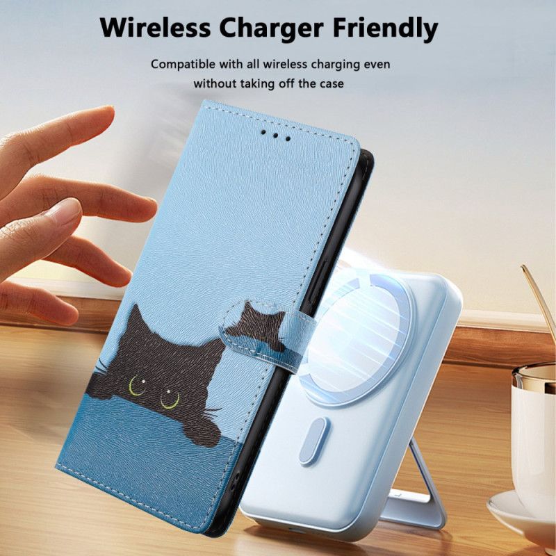 Peněženková Pouzdra Xiaomi 15t Pro Kryty Na Mobil Černá Kočka