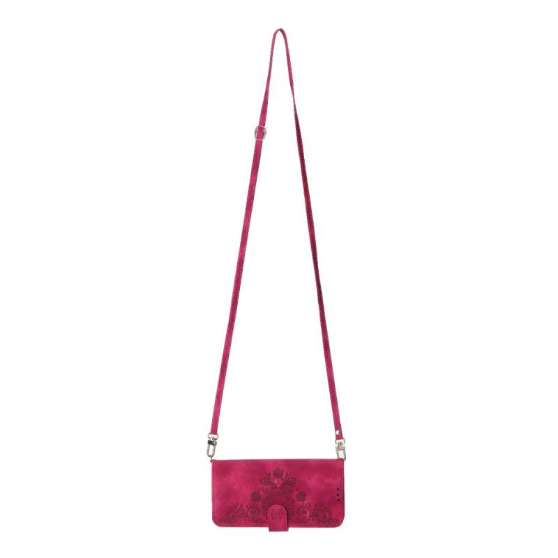 Peněženková Pouzdra Xiaomi 17 Kryty Na Mobil Krajkový Semišový Efekt