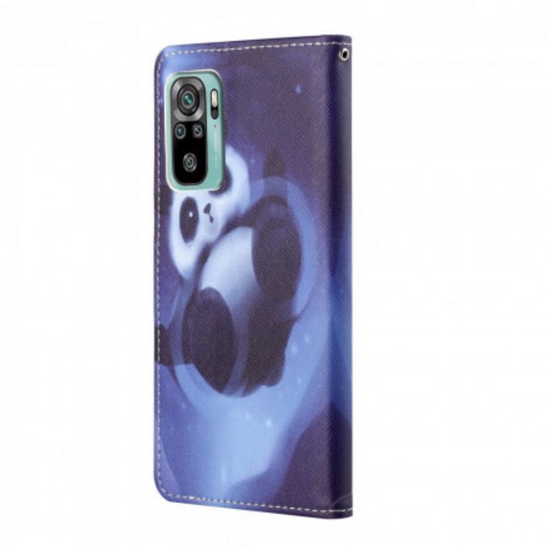 Peněženková Pouzdra Xiaomi Redmi 10 Vesmírný Popruh Pandy