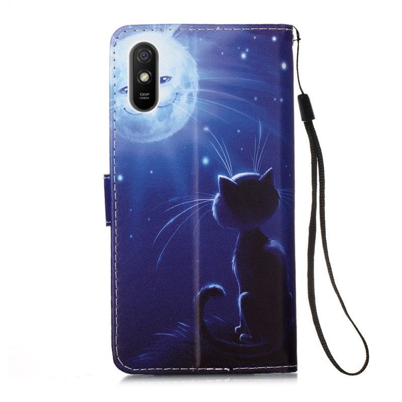 Peněženková Pouzdra Xiaomi Redmi 9a Tanga Měsíčního Svitu Kočky