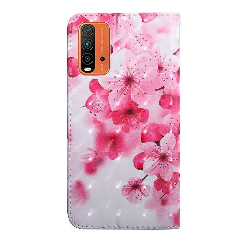 Peněženková Pouzdra Xiaomi Redmi 9t Růžové Květy