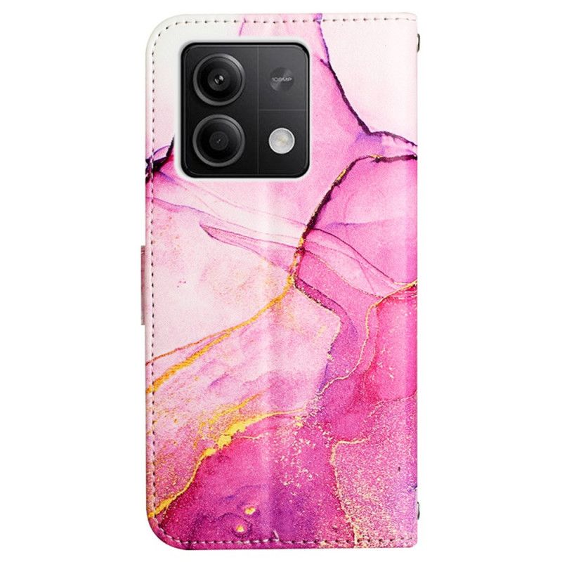 Peněženková Pouzdra Xiaomi Redmi Note 13 5g Kryty Na Mobil Mramor Se Šňůrkou A Popruhem Přes Rameno