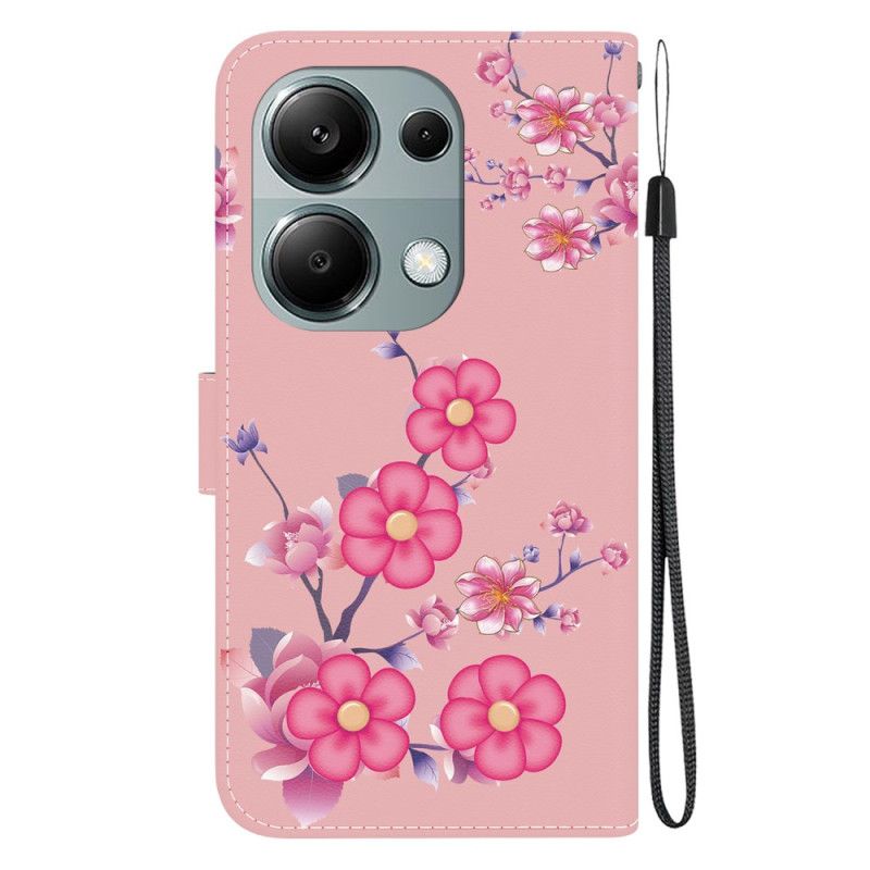 Peněženková Pouzdra Xiaomi Redmi Note 13 Pro 4g Kryty Na Mobil Sakura S Popruhem