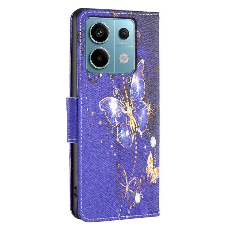 Peněženková Pouzdra Xiaomi Redmi Note 13 Pro 5g Kryty Na Mobil Fialoví Motýli