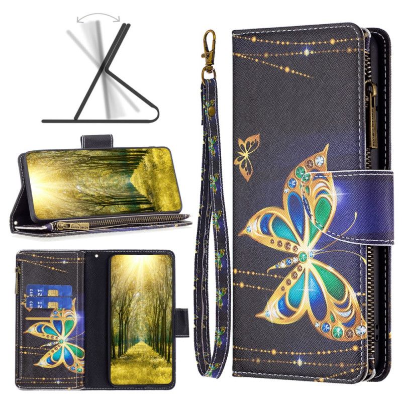 Peněženková Pouzdra Xiaomi Redmi Note 13 Pro 5g Štrasová Peněženka Butterfly