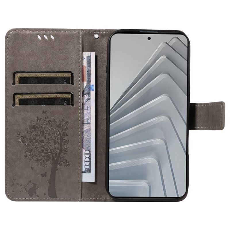 Peněženková Pouzdra Xiaomi Redmi Note 14 4g Strom A Kočka
