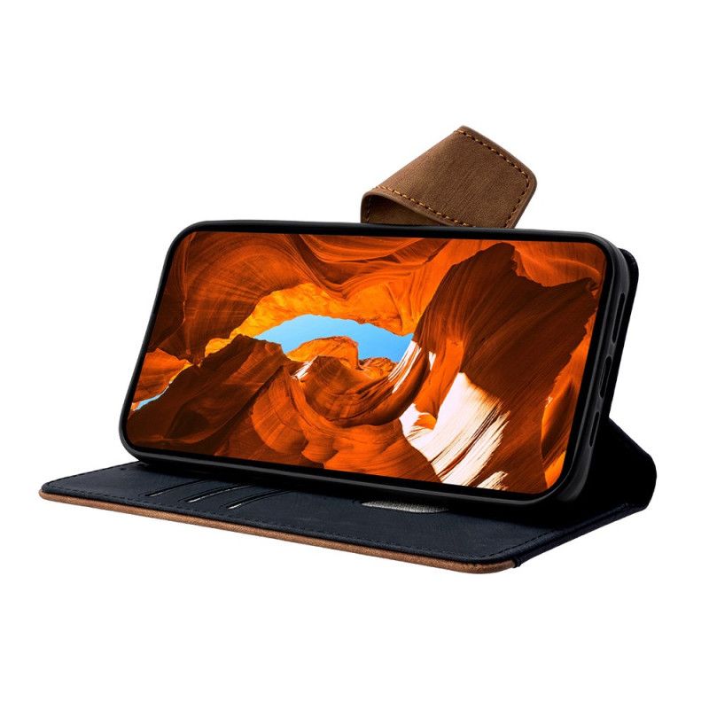 Peněženková Pouzdra Xiaomi Redmi Note 14 Pro 4g Kryty Na Mobil Dvoubarevný Semišový Efekt S Rfid Blokováním