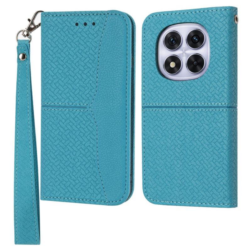 Peněženková Pouzdra Xiaomi Redmi Note 14 Pro 4g Kryty Na Mobil Tkaná Textura S Řemínkem