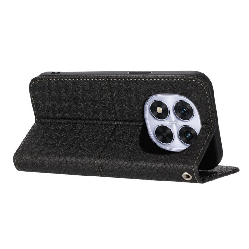 Peněženková Pouzdra Xiaomi Redmi Note 14 Pro 4g Kryty Na Mobil Tkaná Textura S Řemínkem