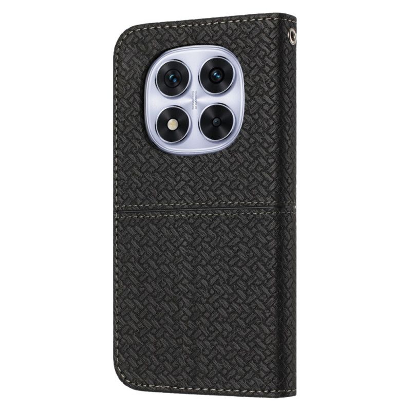 Peněženková Pouzdra Xiaomi Redmi Note 14 Pro 4g Kryty Na Mobil Tkaná Textura S Řemínkem