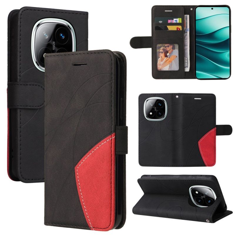 Peněženková Pouzdra Xiaomi Redmi Note 14 Pro Plus 5g Kryty Na Mobil Dvoubarevné Vlnovky