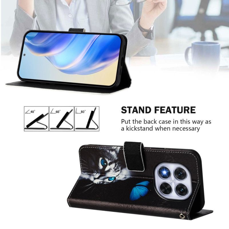 Peněženková Pouzdra Xiaomi Redmi Note 14 Pro Plus 5g Kryty Na Mobil Vzor Motýlů A Koček