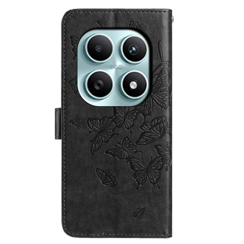 Peněženková Pouzdra Xiaomi Redmi Note 15 5g Kryty Na Mobil Gravírovaný Motýl