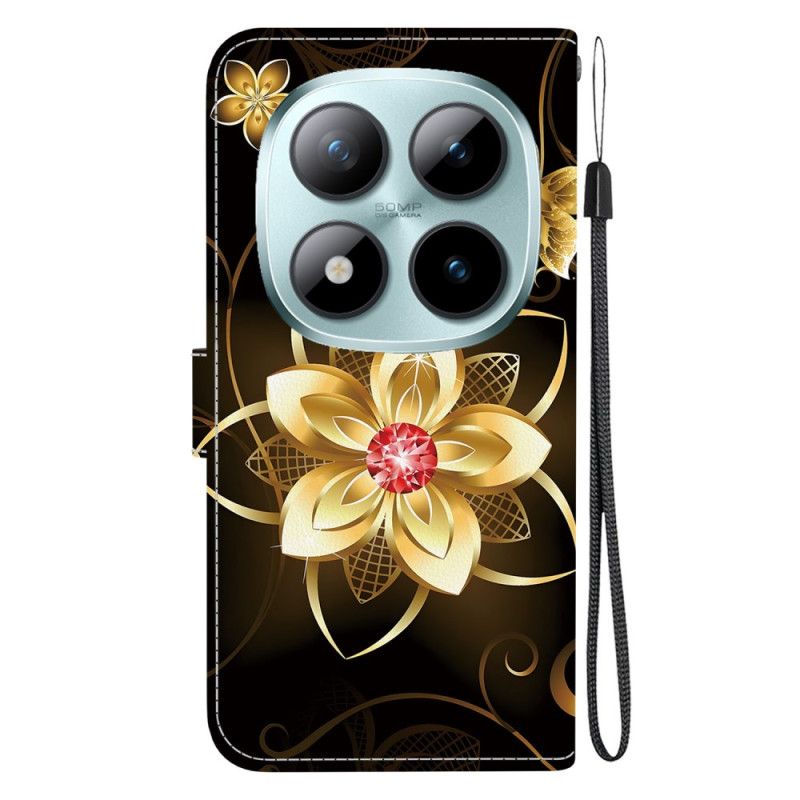 Peněženková Pouzdra Xiaomi Redmi Note 15 Pro 5g Zlatý Květ