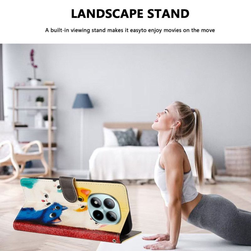 Peněženková Pouzdra Xiaomi Redmi Note 15 Pro Plus 5g Kryty Na Mobil Barevné Kočky