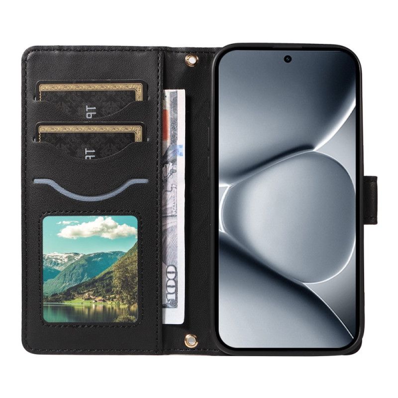 Peněženková Pouzdra Xiaomi Redmi Note 15 Pro Plus 5g Kryty Na Mobil Prošívané S Popruhem A Ramenním Popruhem