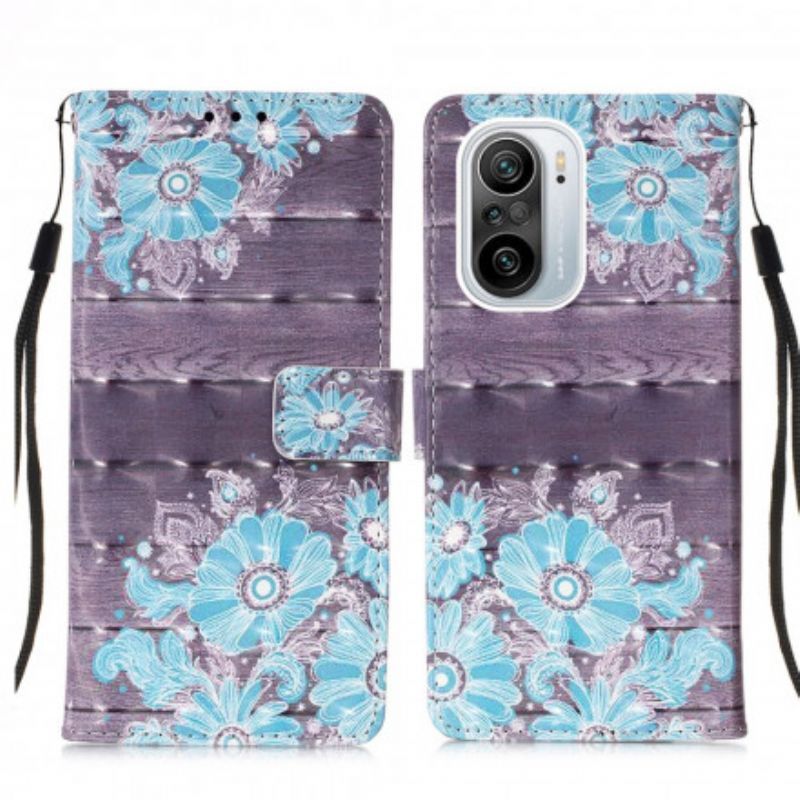 Poco F3 / Xiaomi Mi 11i 5g Obal Modré Květy