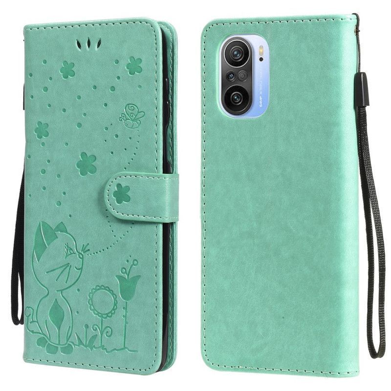 Poco F3 / Xiaomi Mi 11i 5g Pouzdro Pro Kočku A Včelu S Popruhem