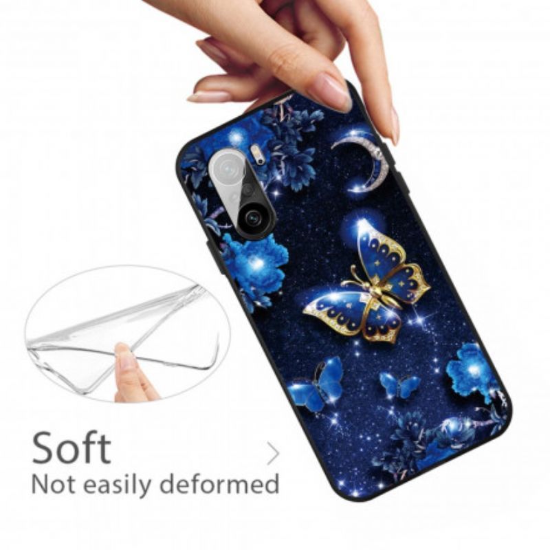 Poco F3 / Xiaomi Mi 11i 5g Zlaté Motýlkové Pouzdro