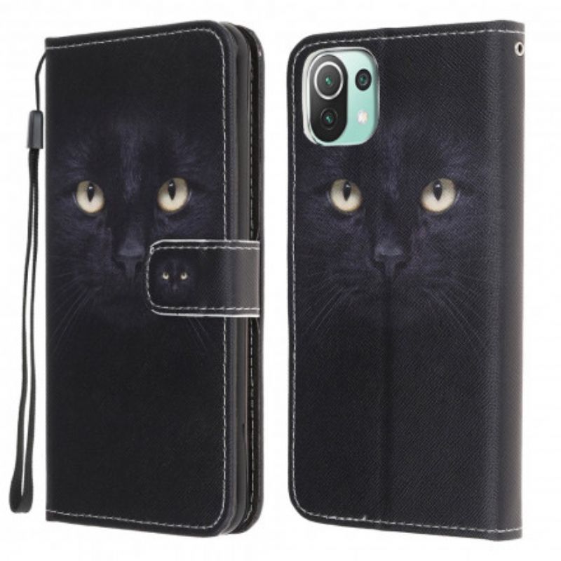 Pouzdro Xiaomi 11 Lite 5g Ne/mi 11 Lite 4g/5g Černé Kočičí Oči