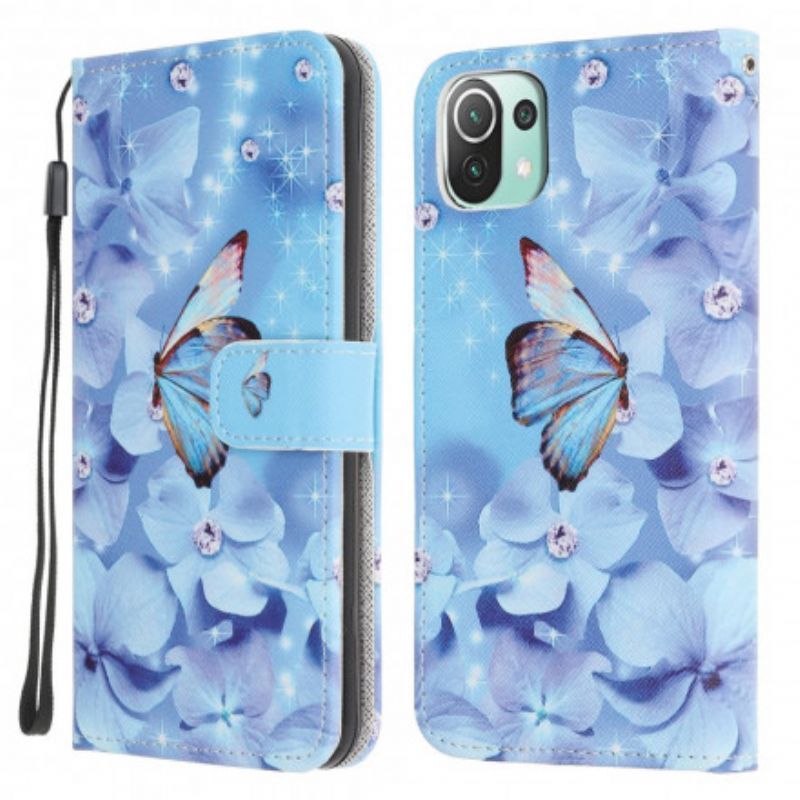 Pouzdro Xiaomi 11 Lite 5g Ne/mi 11 Lite 4g/5g Diamantové Motýlky