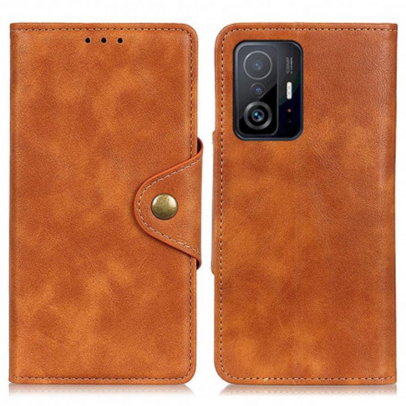 Pouzdro Xiaomi 11t / 11t Pro Knoflík Z Umělé Kůže