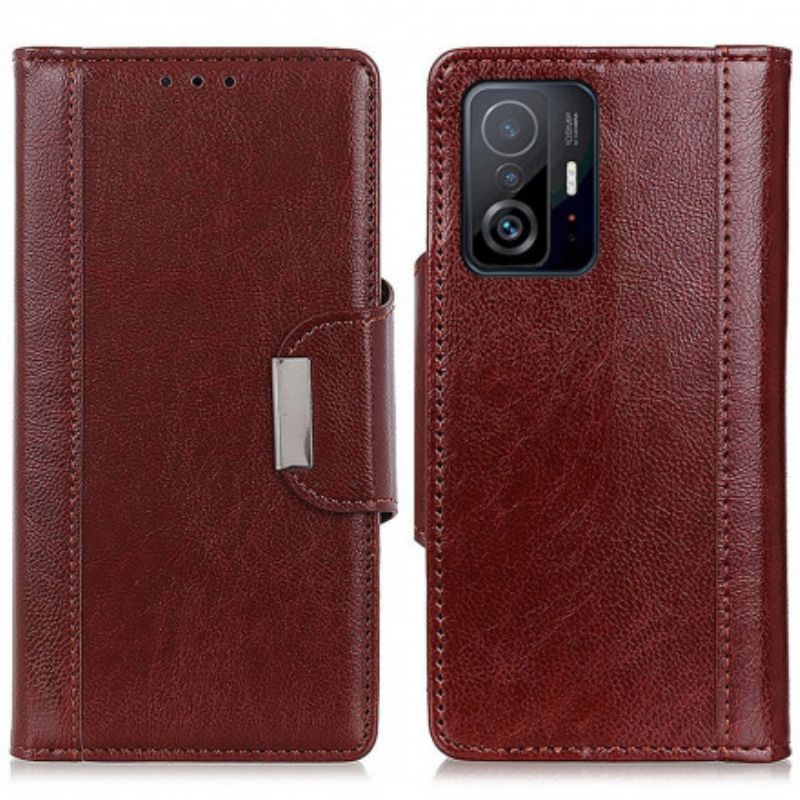 Pouzdro Xiaomi 11t / 11t Pro Matná Umělá Kůže Elegantní Spona