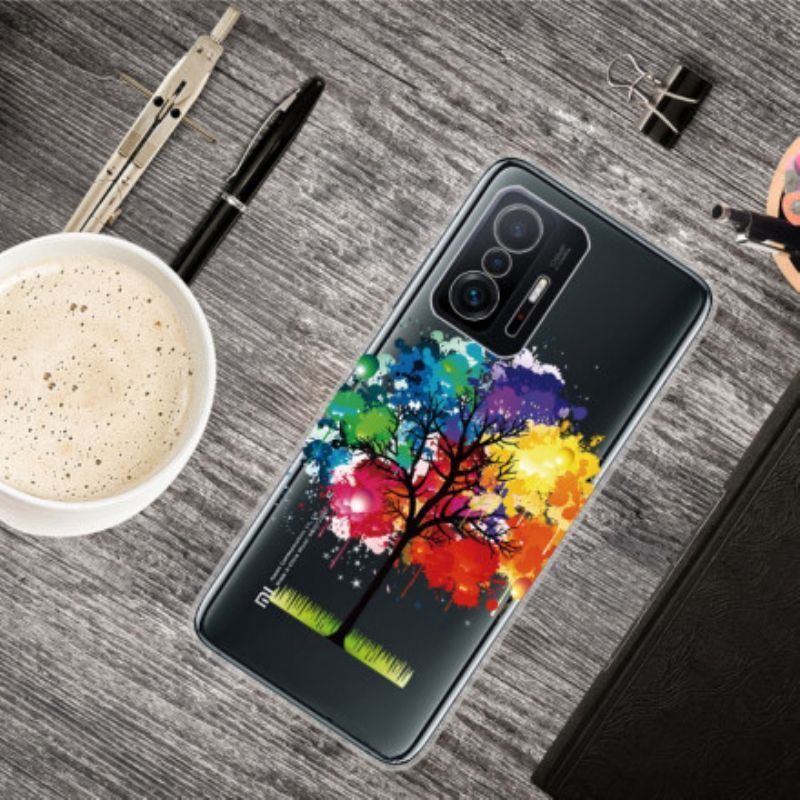 Pouzdro Xiaomi 11t / 11t Pro Transparentní Akvarelový Stromeček