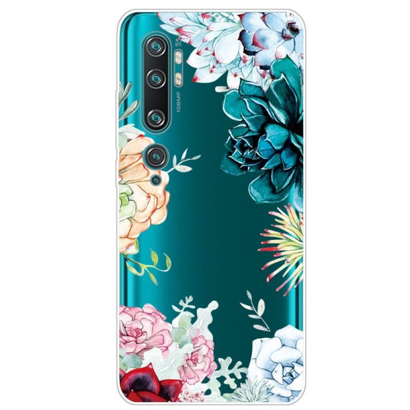 Pouzdro Xiaomi Mi Note 10 / Note 10 Pro Transparentní Akvarelové Květiny