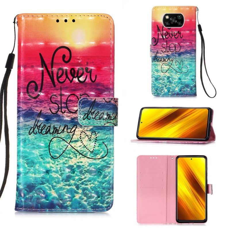 Případ Xiaomi Flipové Pouzdro Poco X3 Nikdy Nepřestávej Snít