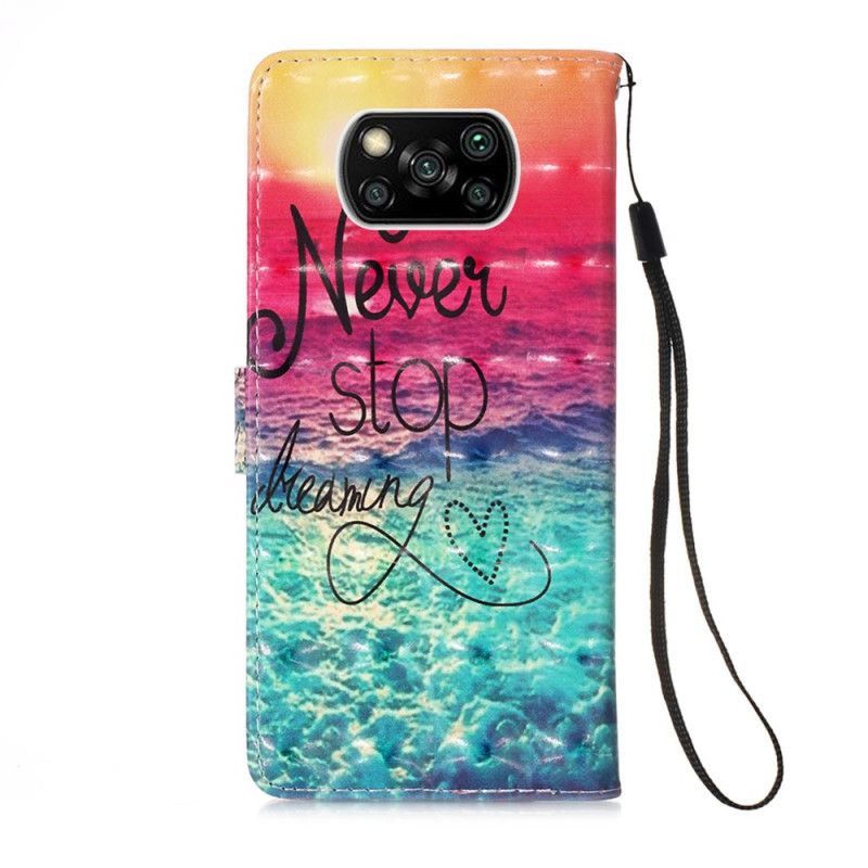 Případ Xiaomi Flipové Pouzdro Poco X3 Nikdy Nepřestávej Snít