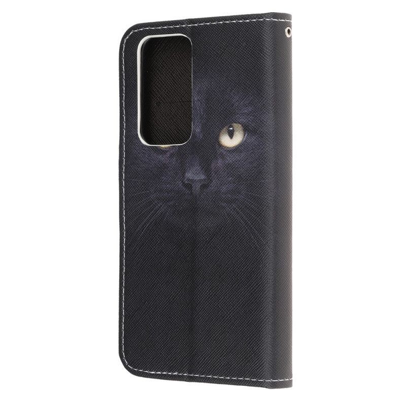 Xaiomi Mi 10t / 10t Pro Case Černé Kočičí Oči S Popruhem