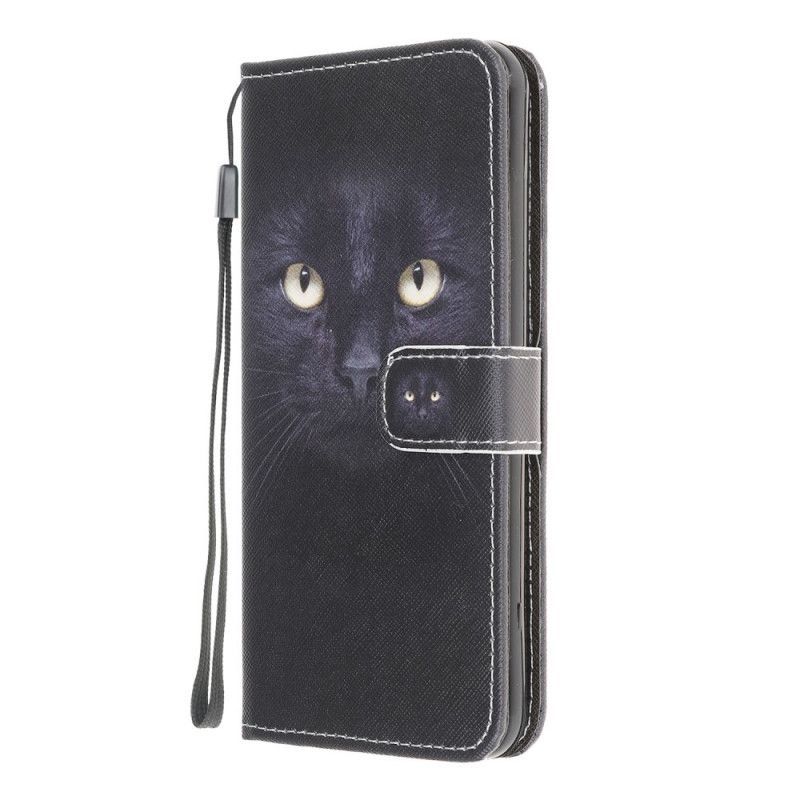 Xaiomi Redmi 9c Černé Pouzdro Na Kočičí Oči S Páskem