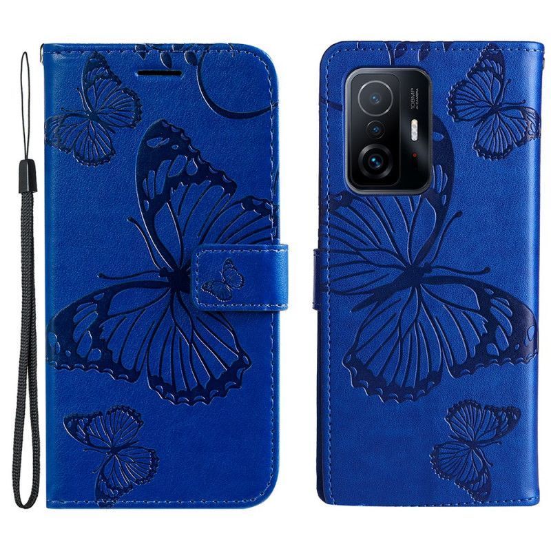 Xiaomi 11t / 11t Pro Obří Motýlkové Pouzdro S Popruhem