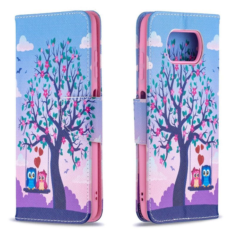 Xiaomi Kryt Flipové Pouzdro Na Poco X3 Sovy Na Houpačce