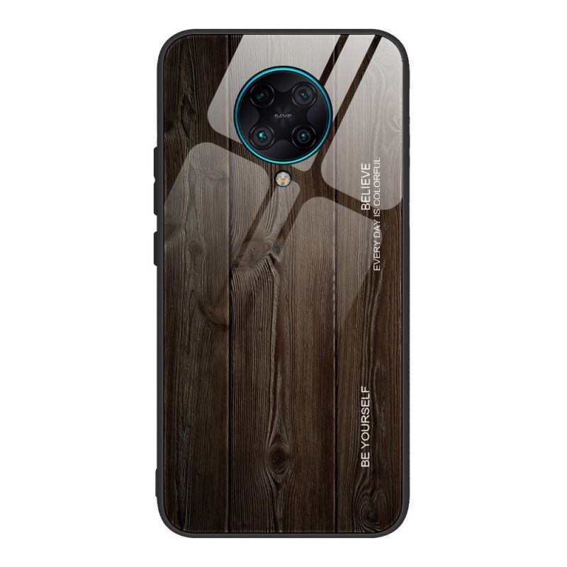 Xiaomi Kryt Poco F2 Pro Pouzdro Dřevěné Designové Tvrzené Sklo