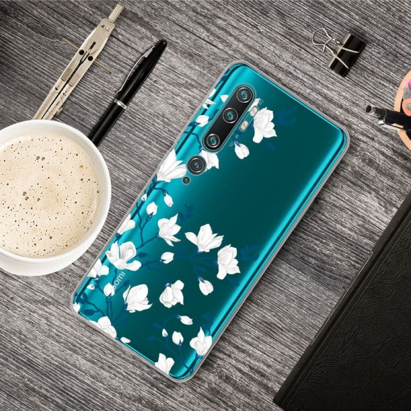 Xiaomi Mi Note 10 / Note 10 Pro Case Bílé Květy
