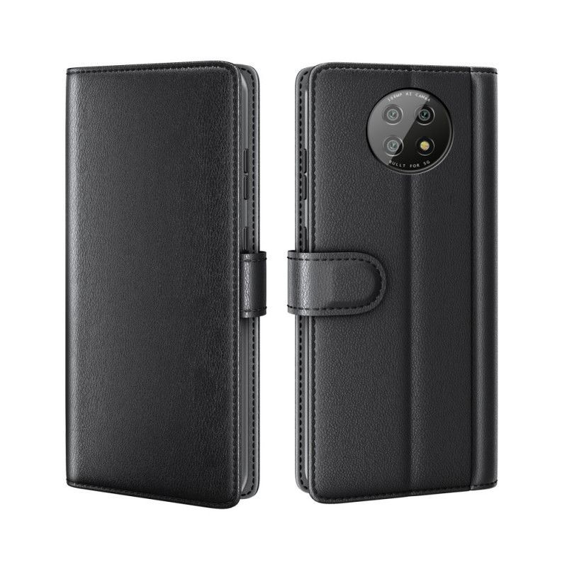 Xiaomi Redmi Note 9 5g / Redmi Note 9t 5g Pouzdro Z Pravé Štípané Kůže