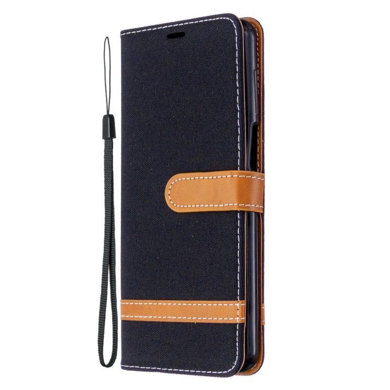 Xiaomi Redmi Note 9s / Redmi Note 9 Pro Potahová Látka A Kožený Efekt S Páskem